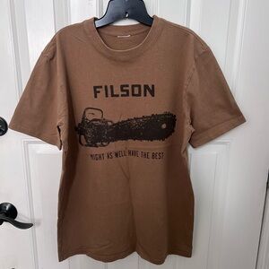 Filson chainsaw brown T-shirt heavy weight cotton size Large